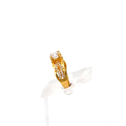 22ct Gold Cluster Ring with Clear Stones