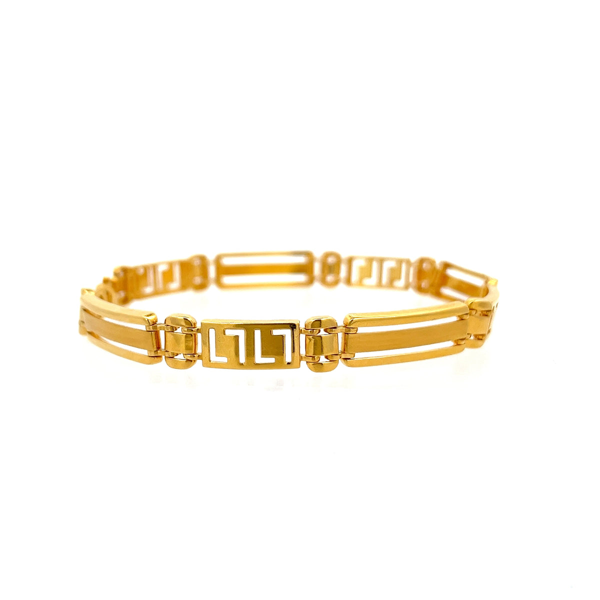 22ct Gold Greek Key Pattern Link Bracelet