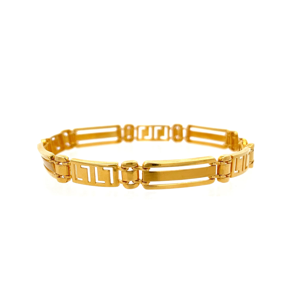 22ct Gold Greek Key Pattern Link Bracelet
