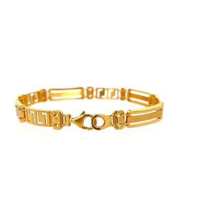 22ct Gold Greek Key Pattern Link Bracelet