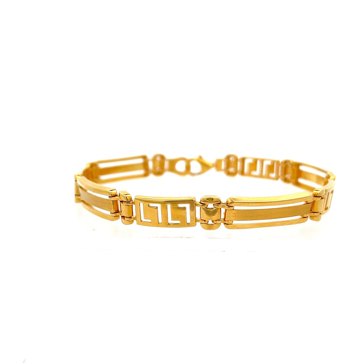 22ct Gold Greek Key Pattern Link Bracelet