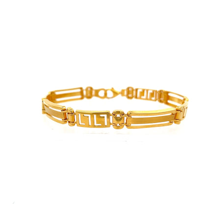 22ct Gold Greek Key Pattern Link Bracelet