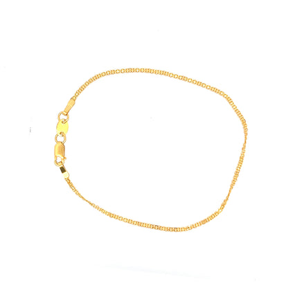 22ct Gold Fine Textured Chain Bracelet