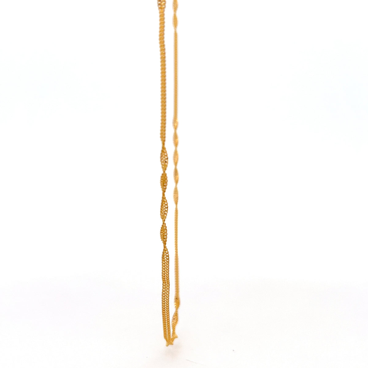 22ct Gold Chain with Textured Oval Link Pattern