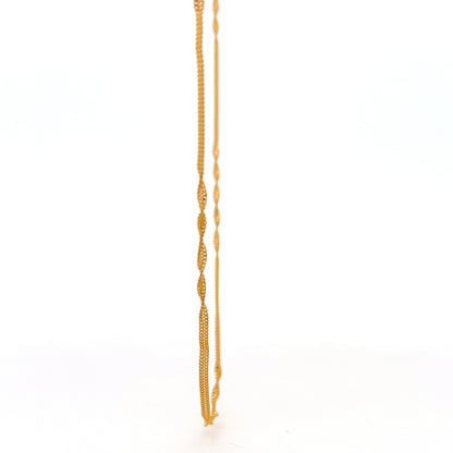 22ct Gold Chain with Textured Oval Link Pattern