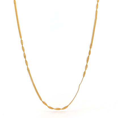 22ct Gold Chain with Textured Oval Link Pattern