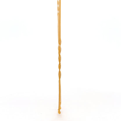 22ct Gold Chain with Textured Oval Link Pattern