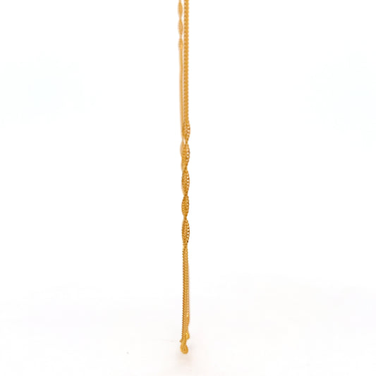 22ct Gold Chain with Textured Oval Link Pattern