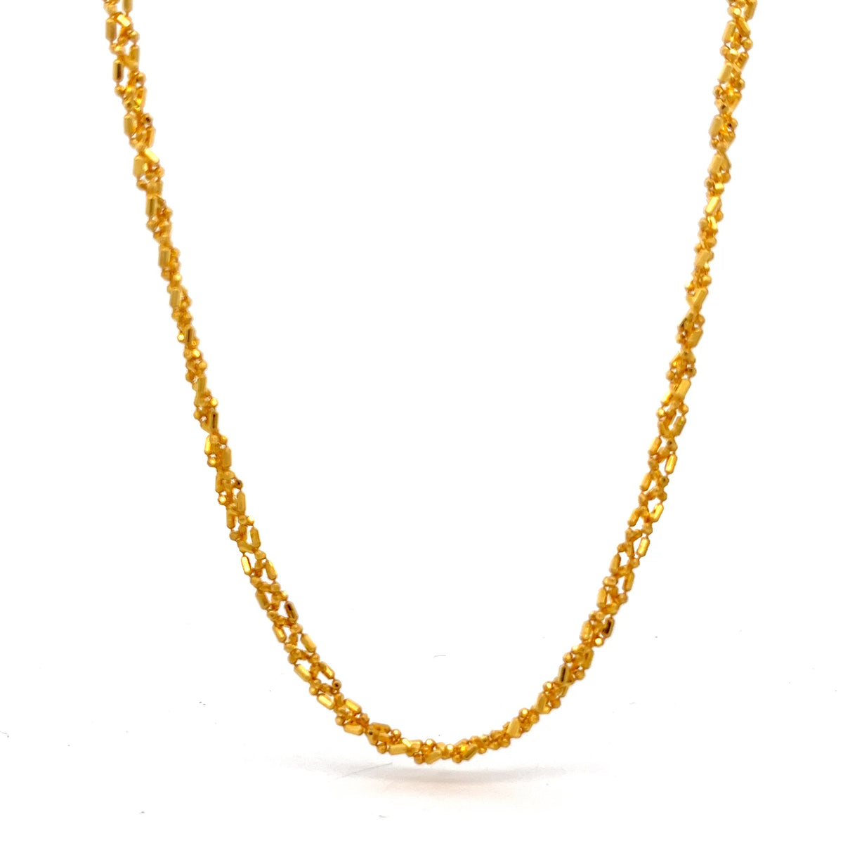 22ct Gold Textured Link Chain Necklace