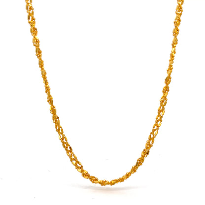 22ct Gold Textured Link Chain Necklace