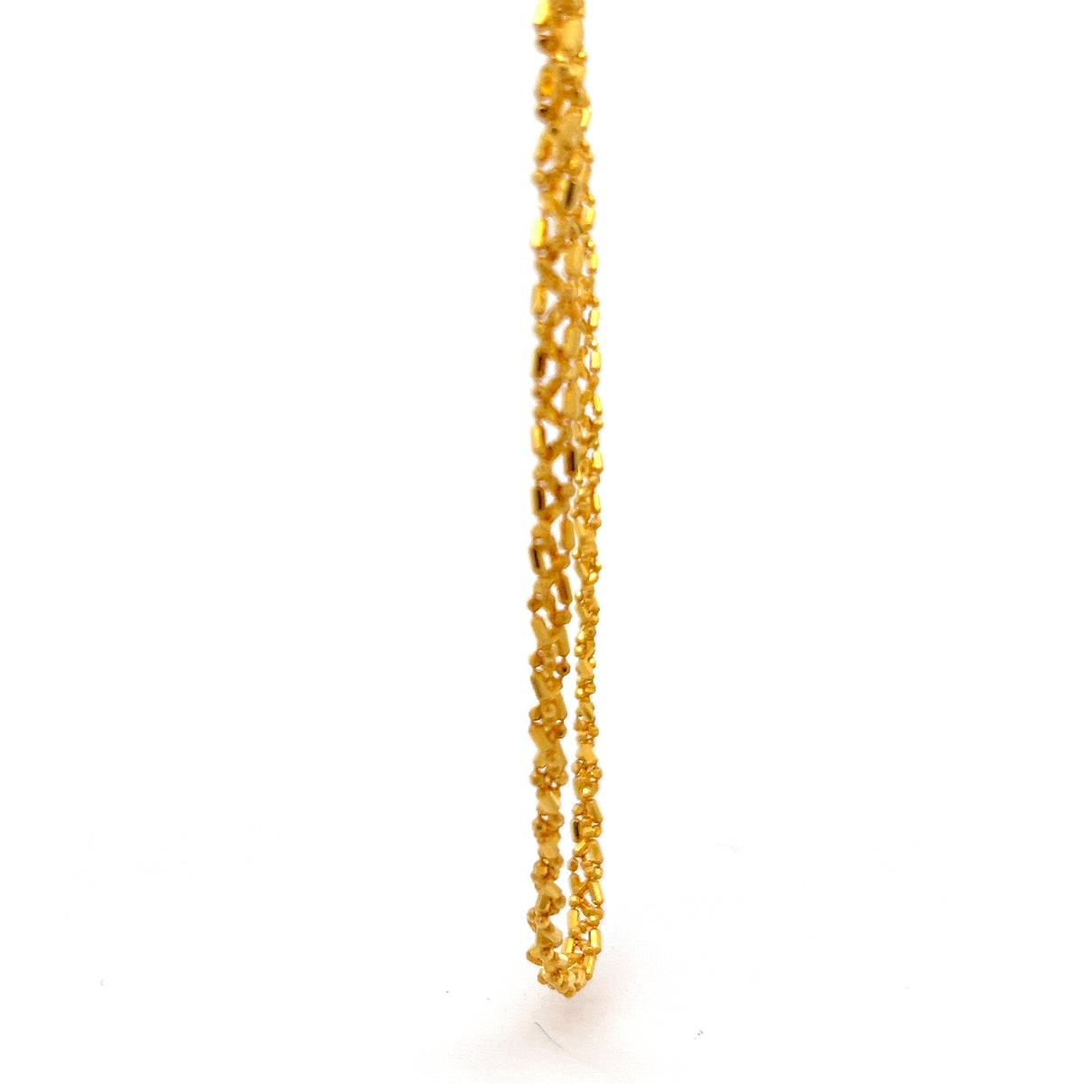 22ct Gold Textured Link Chain Necklace