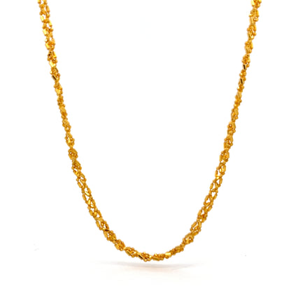 22ct Gold Textured Link Chain Necklace