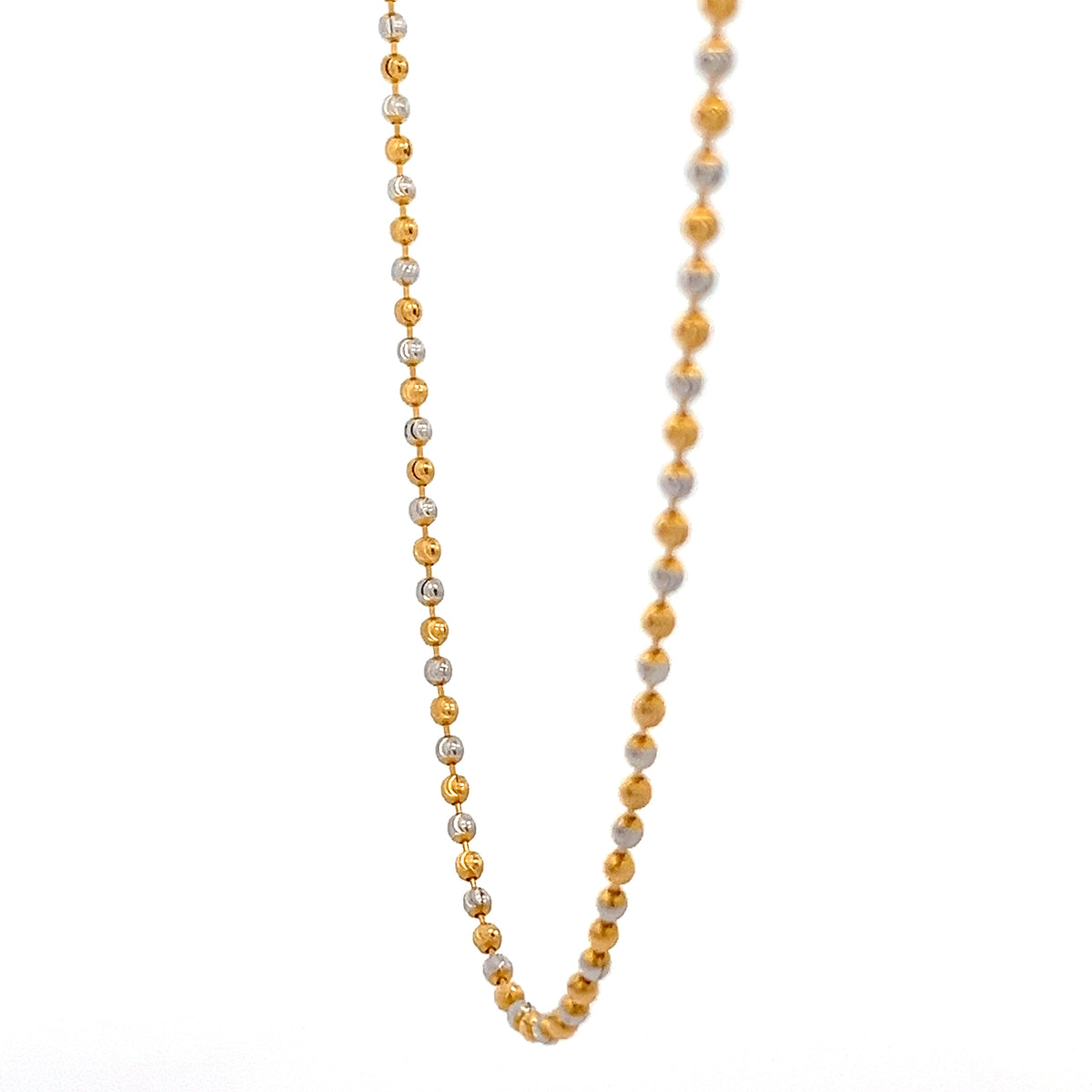 22ct Gold Two-Tone Beaded Ball Chain