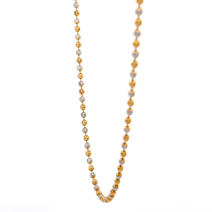 22ct Gold Two-Tone Beaded Ball Chain