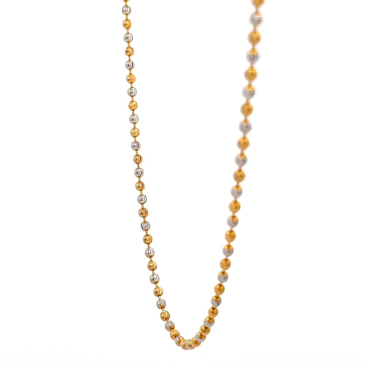 22ct Gold Two-Tone Beaded Ball Chain