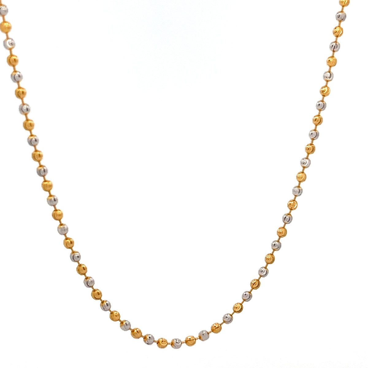 22ct Gold Two-Tone Beaded Ball Chain
