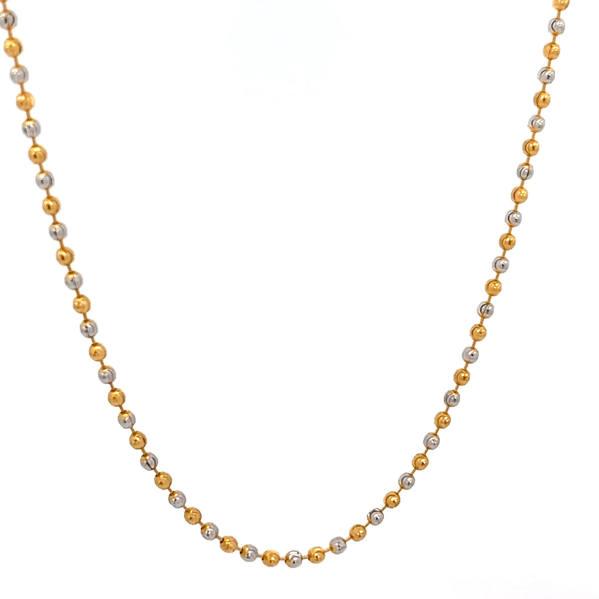 22ct Gold Two-Tone Beaded Ball Chain