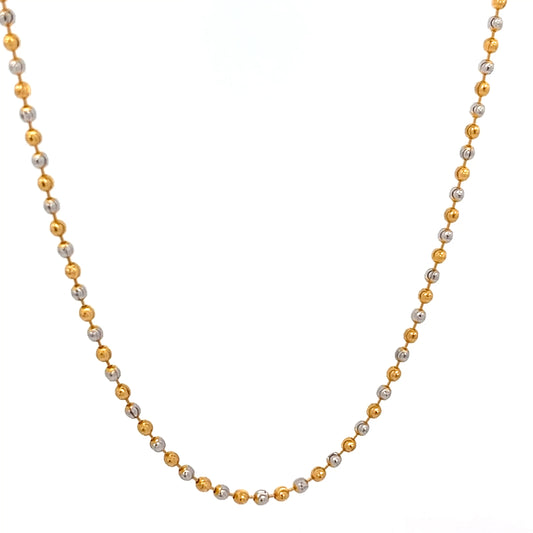 22ct Gold Two-Tone Beaded Ball Chain