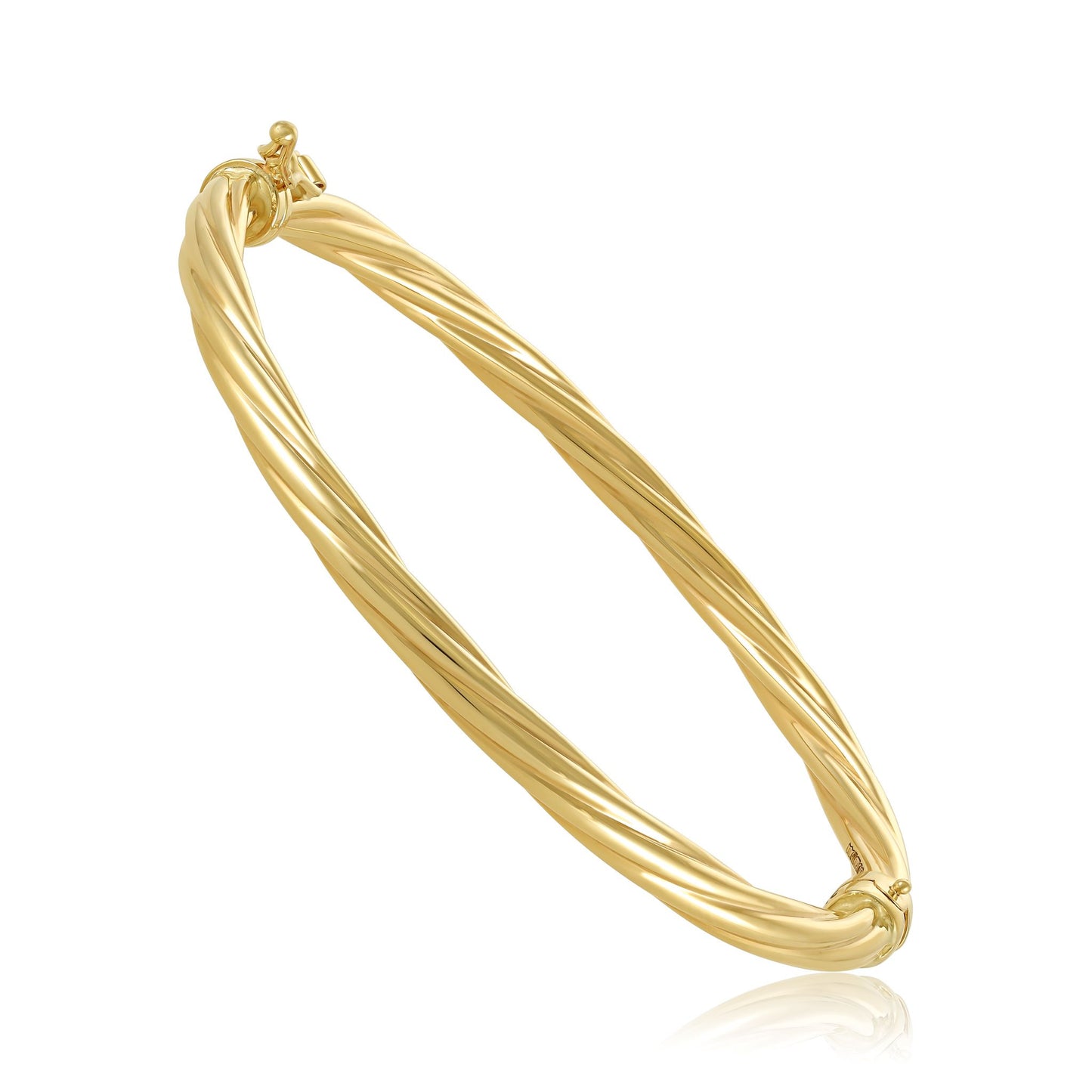 9ct Yellow Gold Twist Detail Bangle