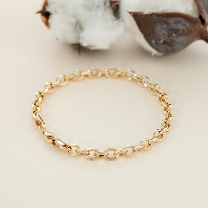 9ct Yellow Gold Round Belcher Bracelet