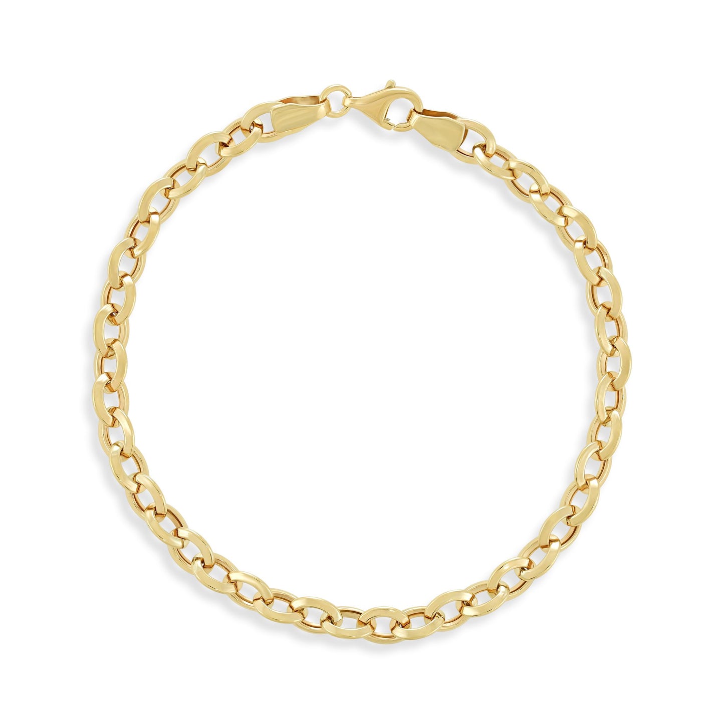 9ct Yellow Gold Round Belcher Bracelet