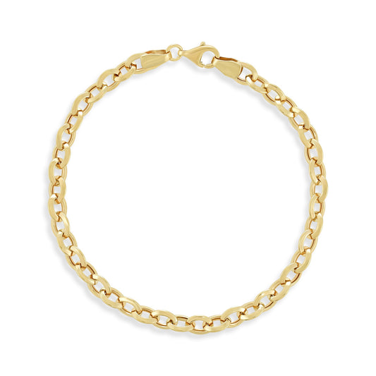 9ct Yellow Gold Round Belcher Bracelet
