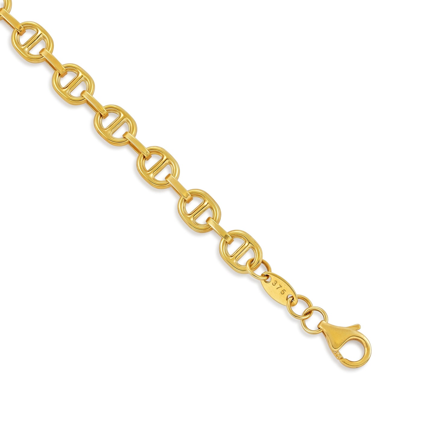 9ct Yellow Gold Coffee Bean Cut Bracelet
