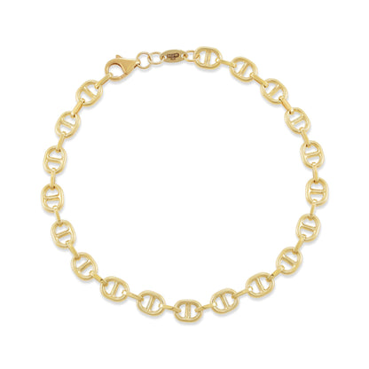 9ct Yellow Gold Coffee Bean Cut Bracelet
