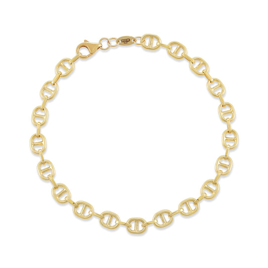 9ct Yellow Gold Coffee Bean Cut Bracelet