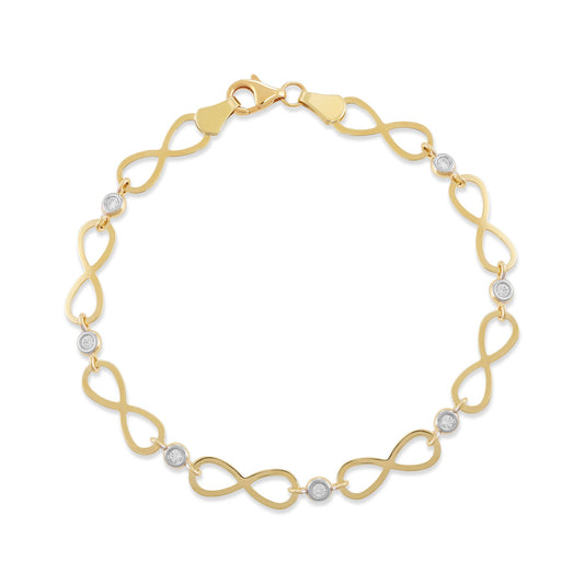 9ct Yellow Gold Infinity Cut Bracelet
