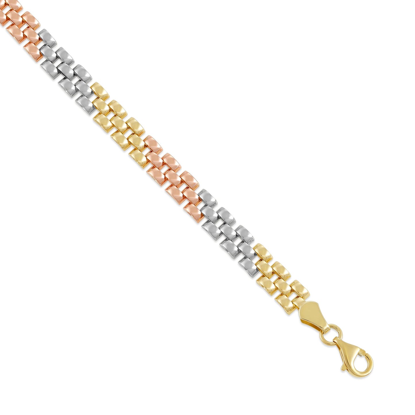 9ct Tri Colour Gold Fancy Bracelet
