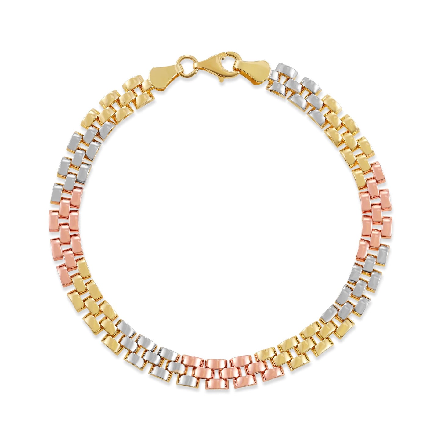 9ct Tri Colour Gold Fancy Bracelet