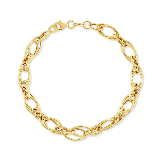 9ct Yellow Gold Prince Of Wales Chain Bracelet