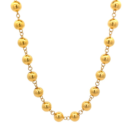 22ct Gold Spherical Bead Link Chain