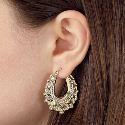 9ct Yellow Gold Creole Hoop Earrings