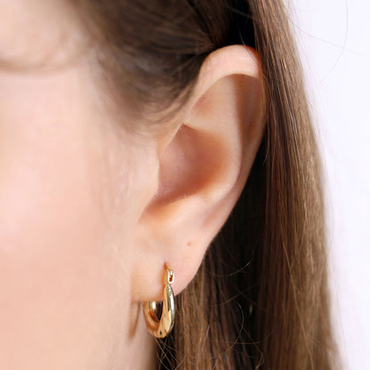 9ct Yellow Gold Huggie Hoop Earrings