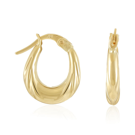 9ct Yellow Gold Huggie Hoop Earrings