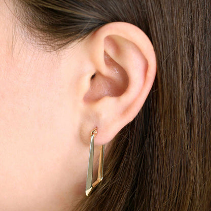 9ct Yellow Gold Geometric Hoop Earrings