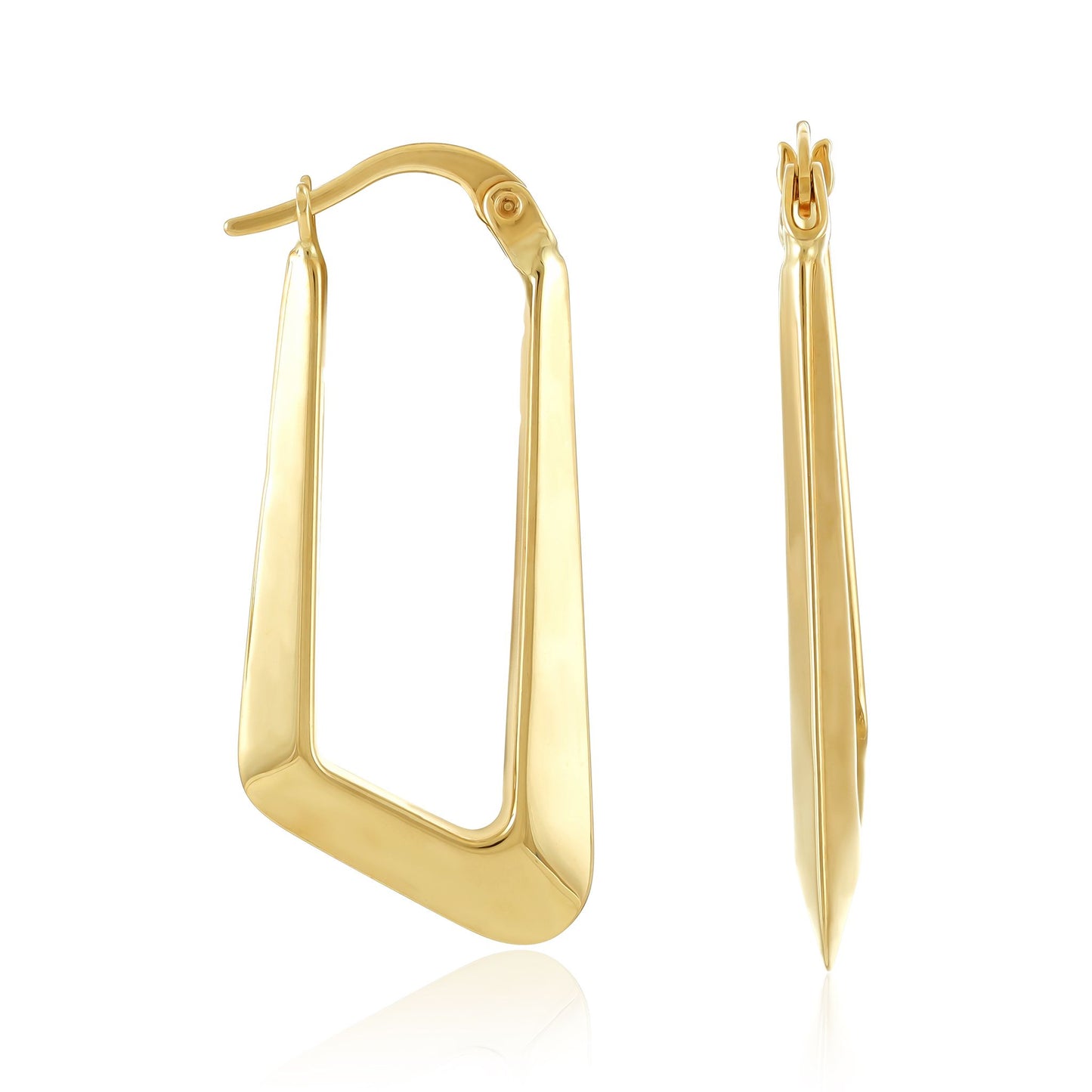 9ct Yellow Gold Geometric Hoop Earrings