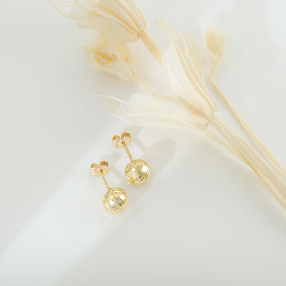 9ct Yellow Gold Small Ball Stud Earrings - 7.84mm