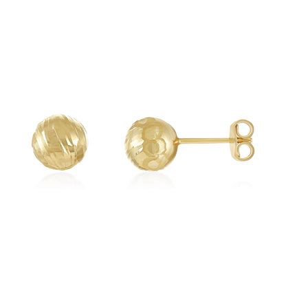 9ct Yellow Gold Small Ball Stud Earrings - 7.84mm