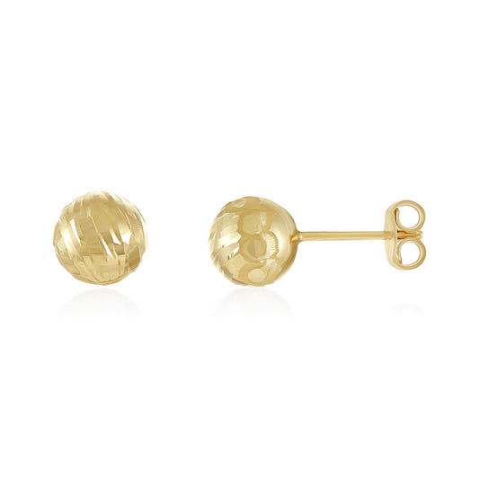 9ct Yellow Gold Small Ball Stud Earrings - 7.84mm
