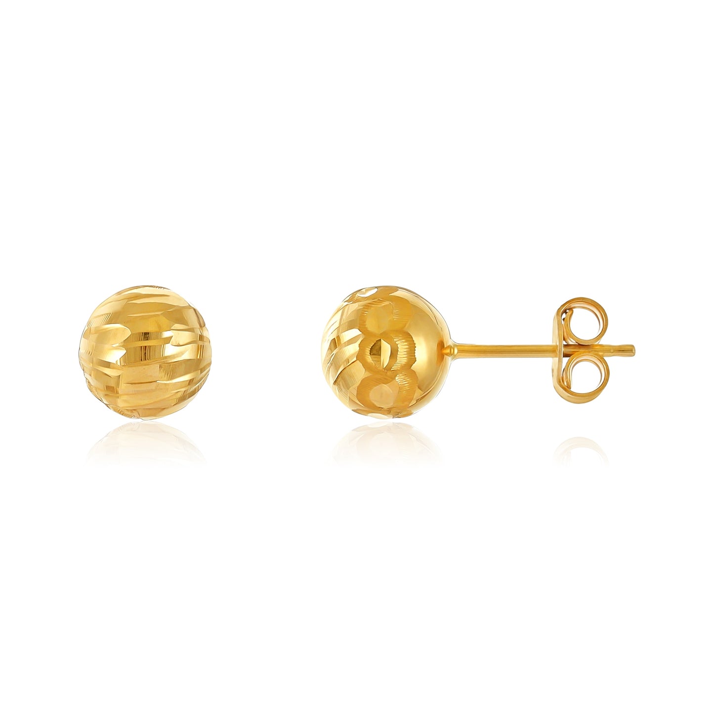 9ct Yellow Gold Small Ball Stud Earrings - 7.84mm