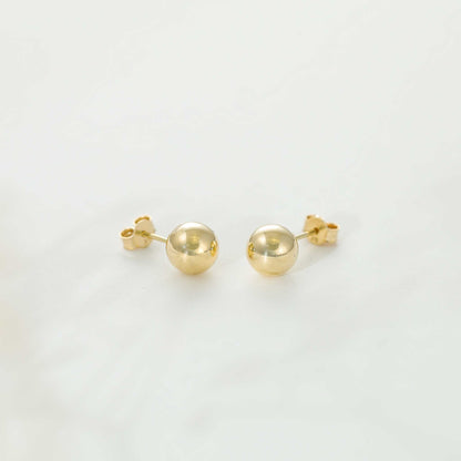 9ct Yellow Gold Ball Stud Earrings -8mm