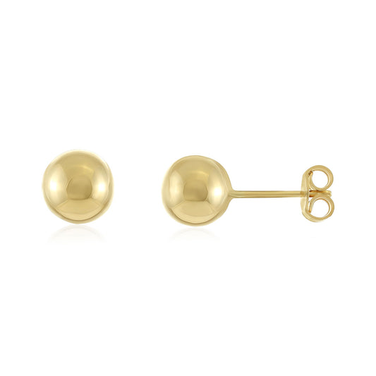 9ct Yellow Gold Ball Stud Earrings -8mm