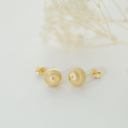 9ct Yellow Gold Ball Stud Earrings - 9mm
