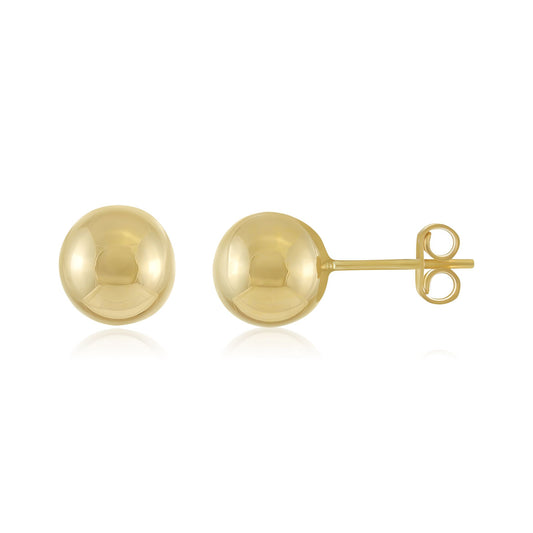 9ct Yellow Gold Ball Stud Earrings - 9mm
