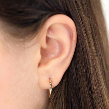 14ct Yellow Gold Huggie Hoop Earrings