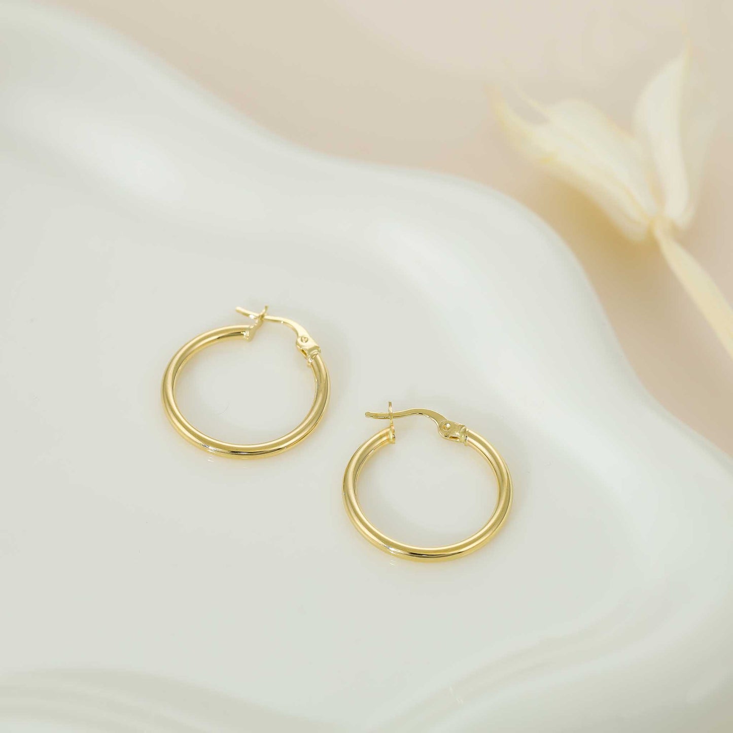 14ct Yellow Gold Classic Hoop Earrings