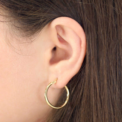 14ct Yellow Gold Classic Hoop Earrings